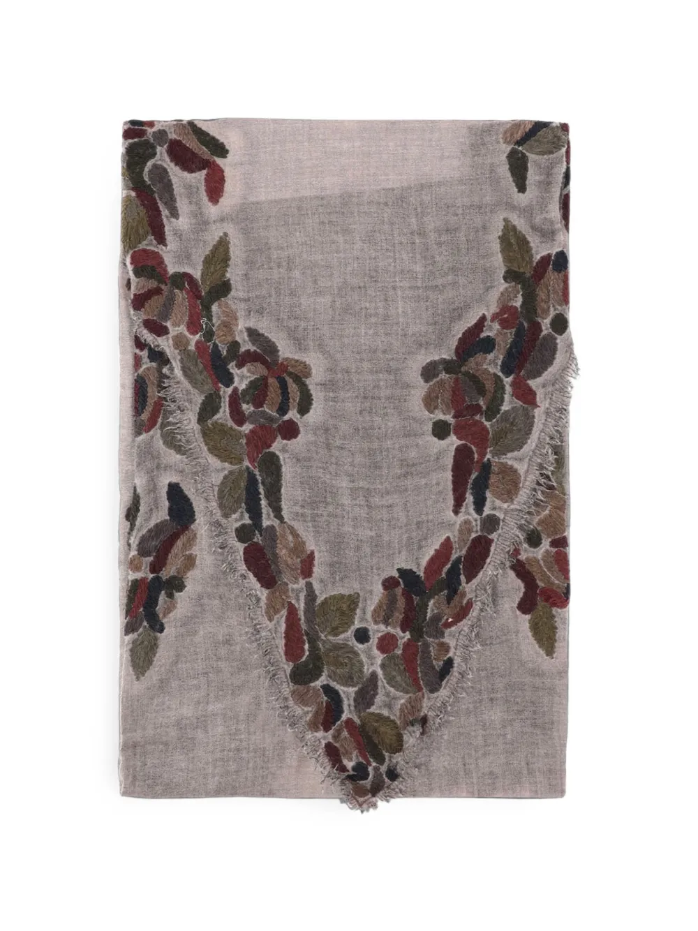 Faliero Sarti embroidered frayed scarf - Grau