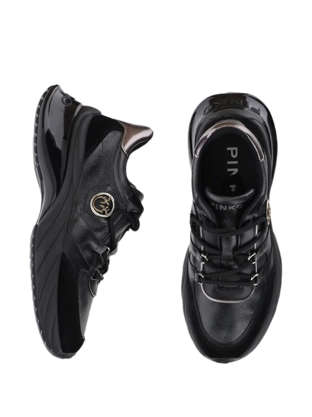 PINKO Ariel leren sneakers Zwart