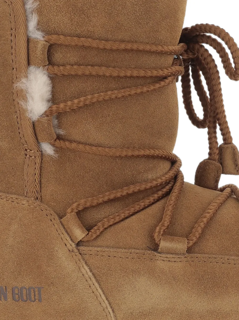 Moon Boot shearling-trim lace-up boots Bruin