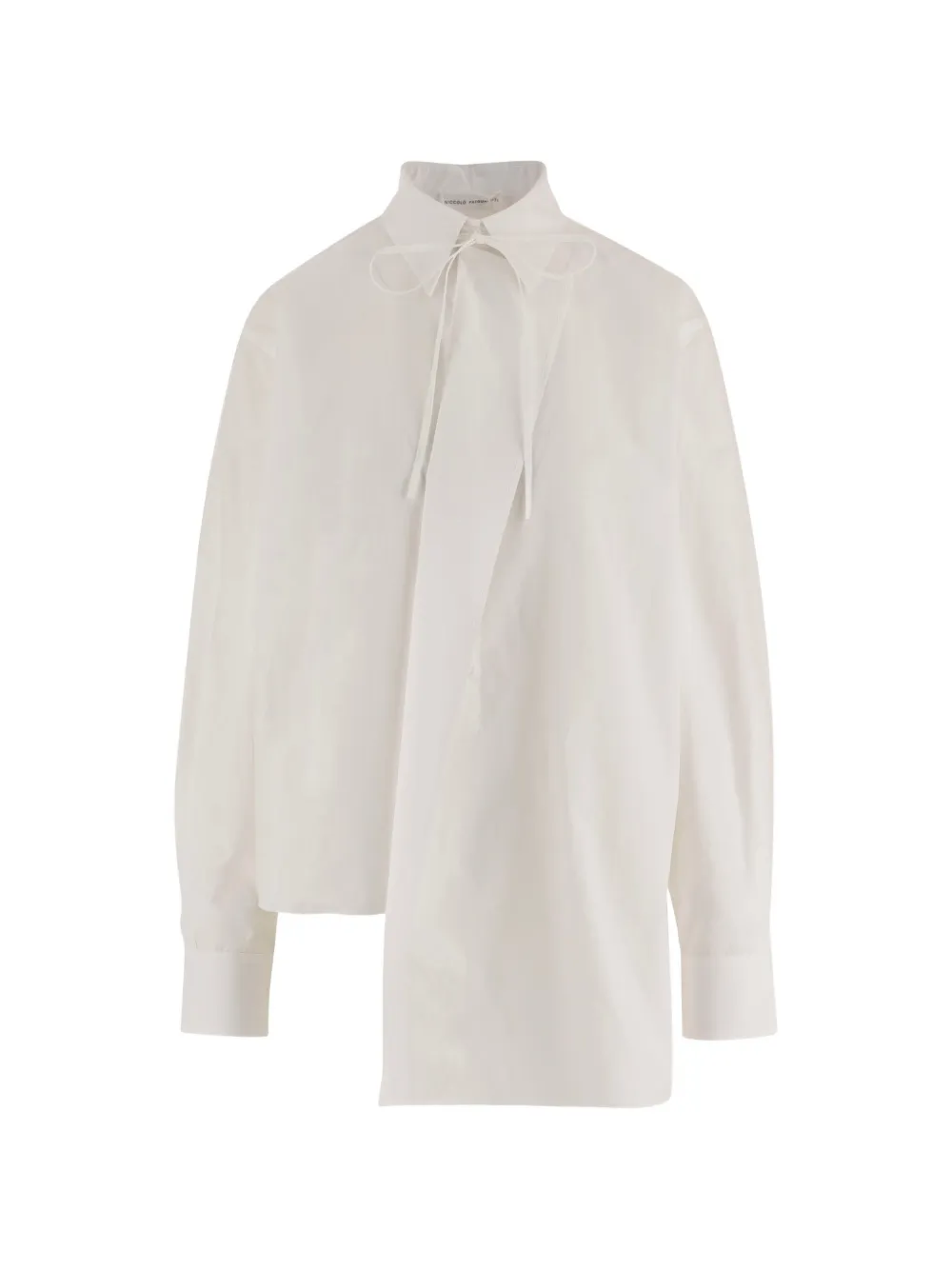 Niccolò Pasqualetti bow-detail asymmetric shirt - Weiß
