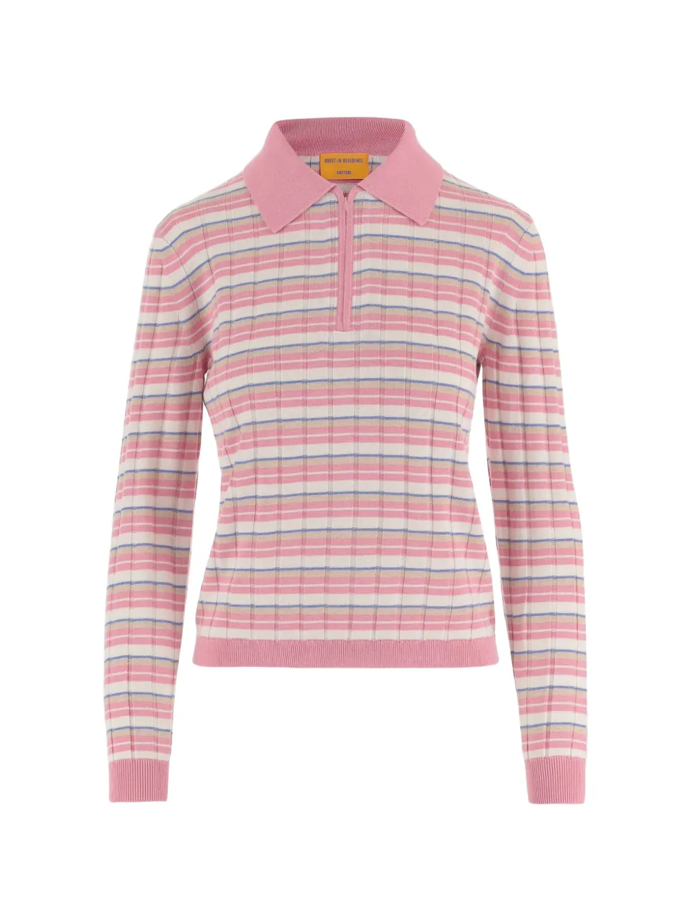 Guest In Residence striped zip-neck sweater - Rosa