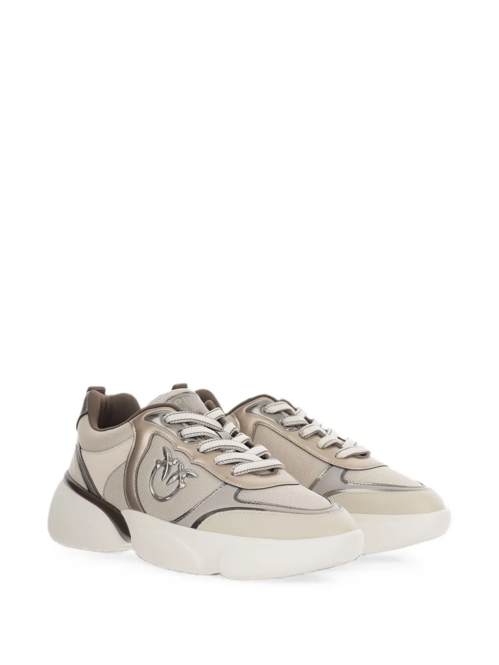 PINKO Love Birds panelled sneakers Beige
