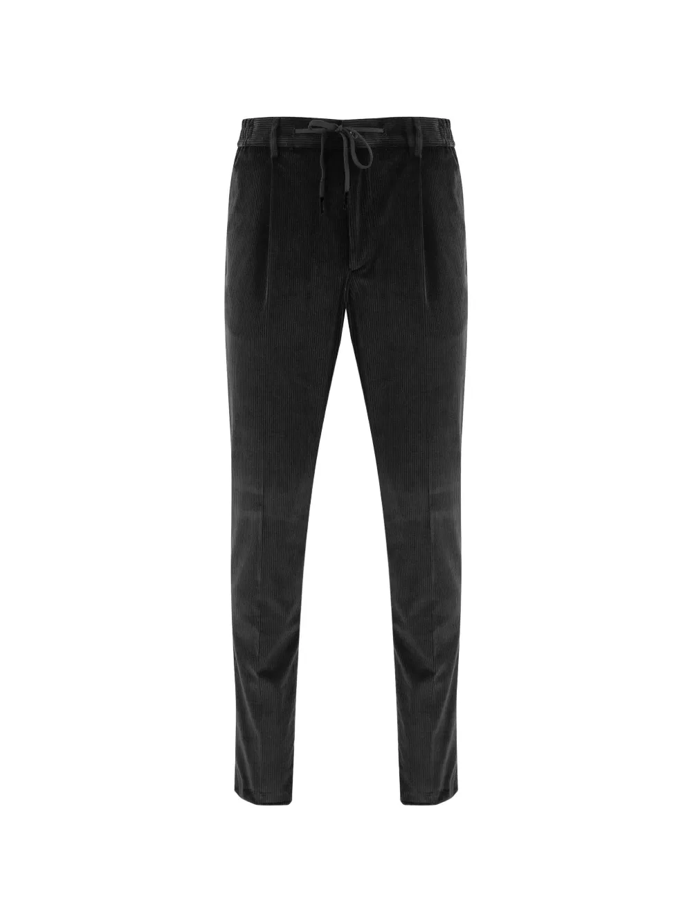 Tagliatore drawstring-waist corduroy trousers - Schwarz