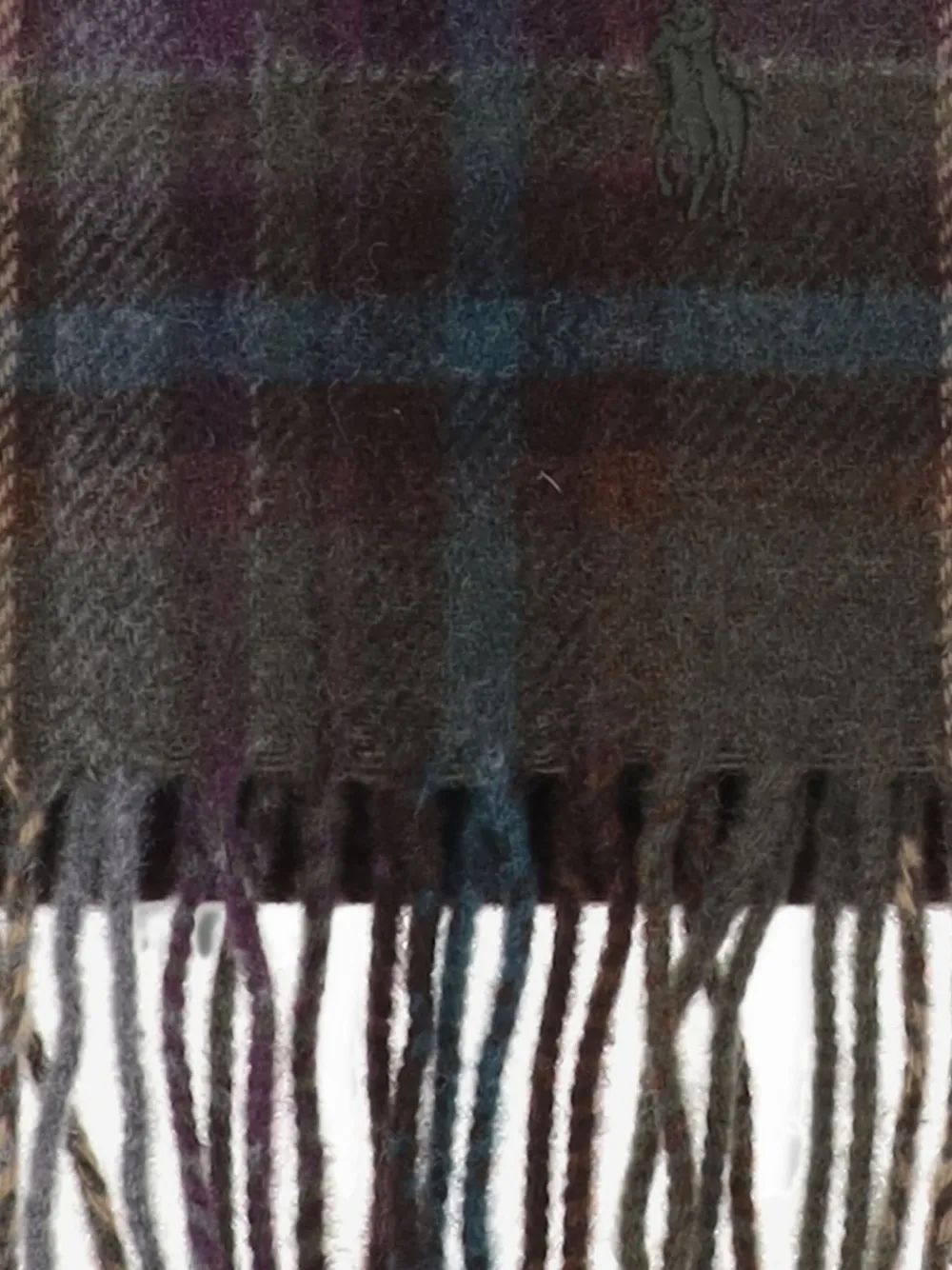 Polo Ralph Lauren Wollen sjaal met tartan-ruit en franje Bruin
