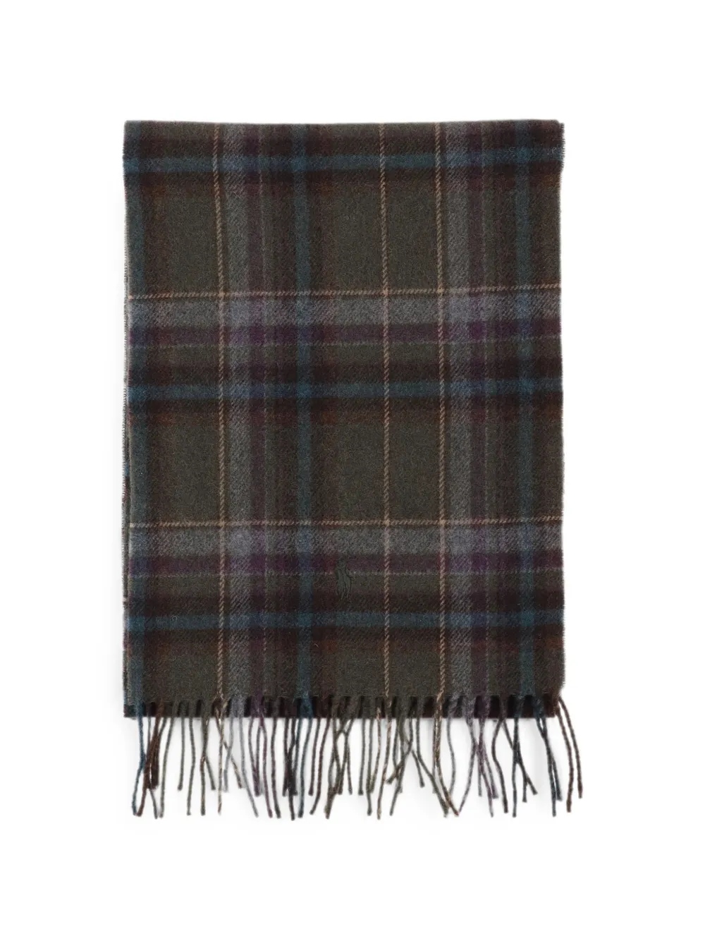 Polo Ralph Lauren tartan fringe wool scarf - Braun