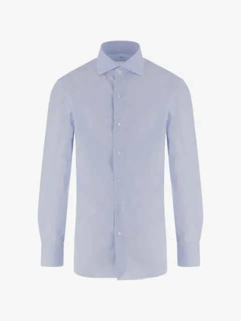 Finamore 1925 Napoli buttoned-cuff curved-hem shirt