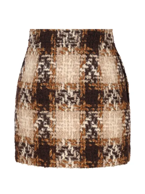 Saint Laurent falda de tweed con motivo de cuadros