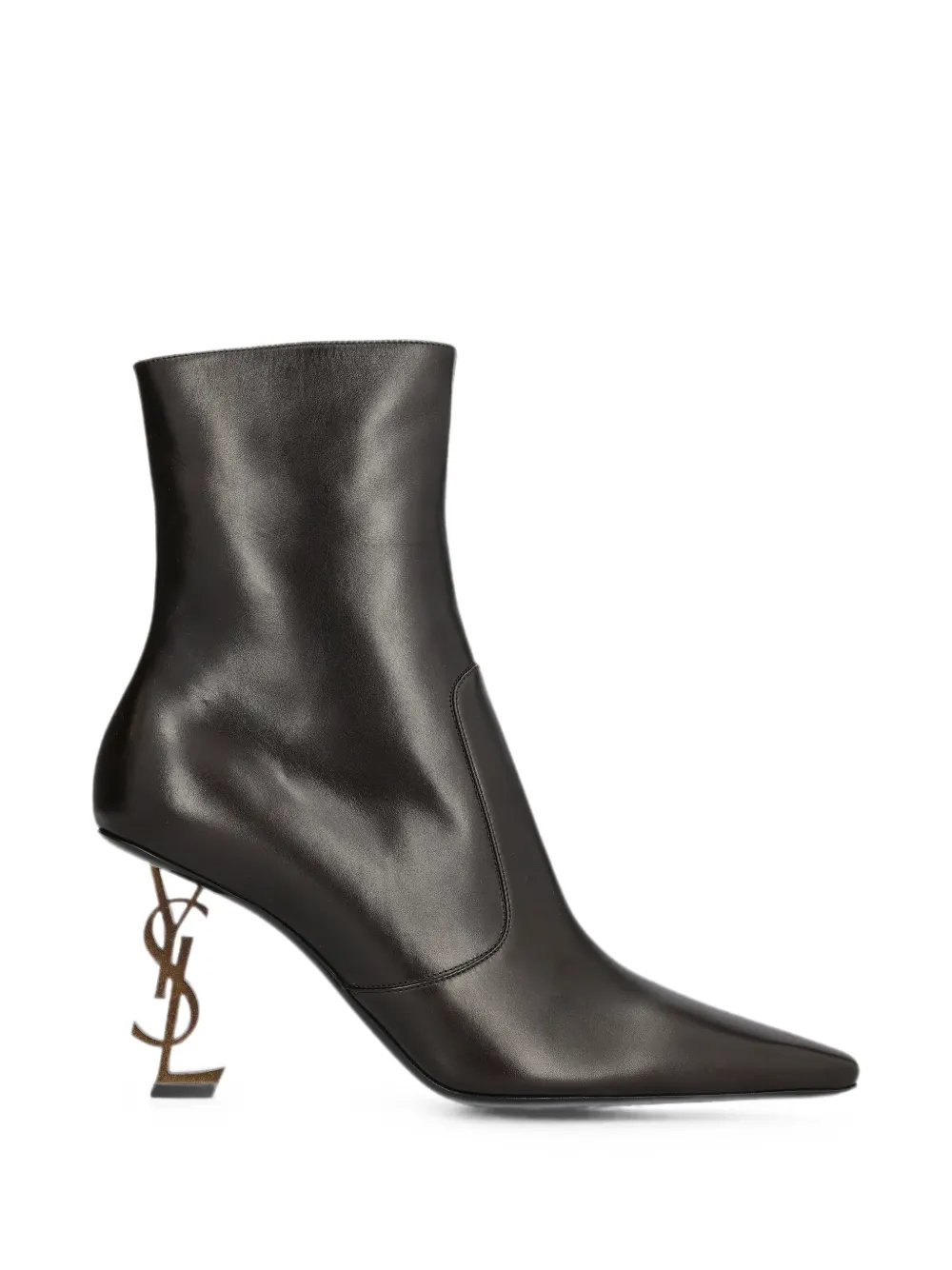 Saint Laurent Opyum booties in smooth leather Bruin