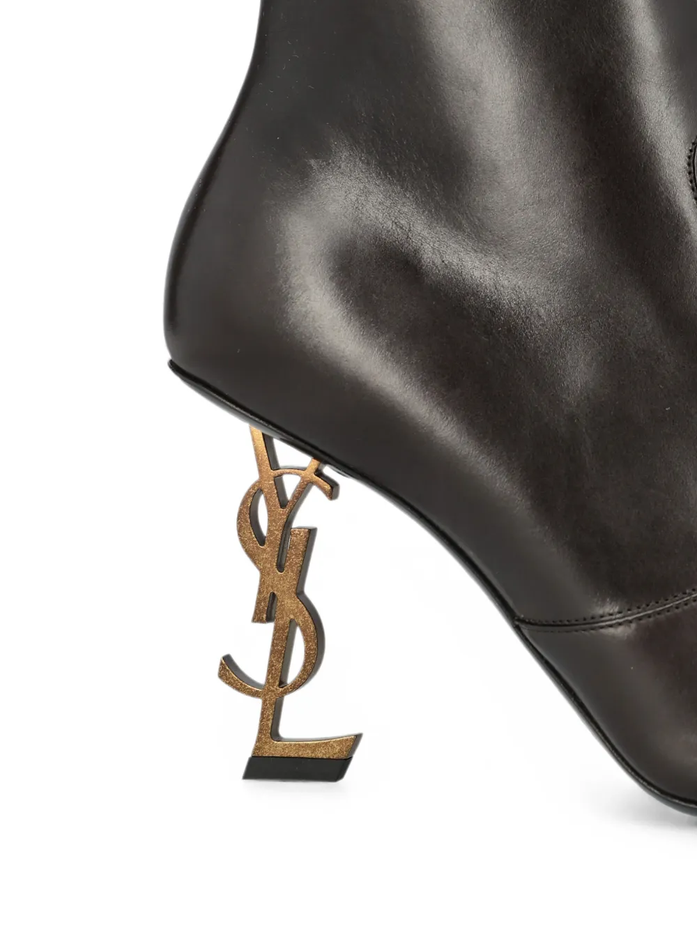 Saint Laurent Opyum booties in smooth leather Bruin