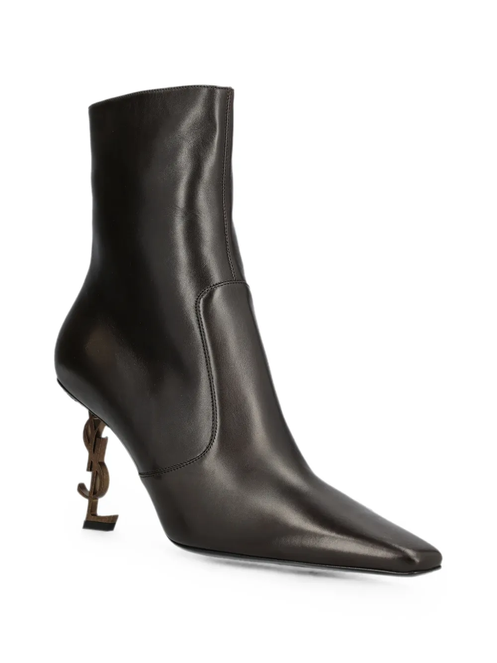 Saint Laurent Opyum booties in smooth leather Bruin