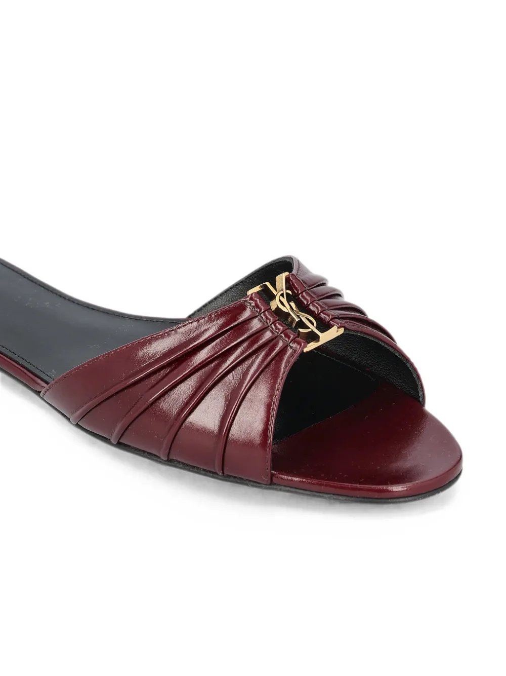 Saint Laurent Babylone slippers van glad leer Rood