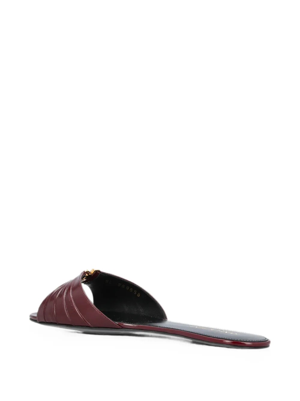 Saint Laurent Babylone slippers van glad leer Rood