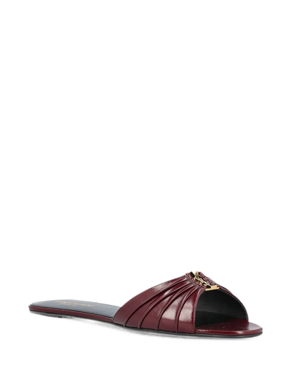 Saint Laurent Babylone slippers van glad leer Rood