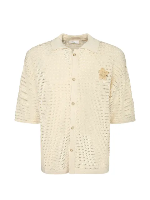 COMMAS crochet-knit flower-patch shirt