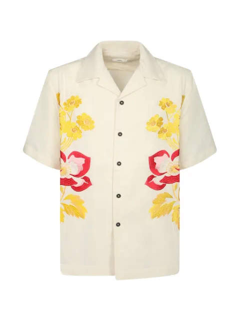 COMMAS floral-embroidered short-sleeve shirt