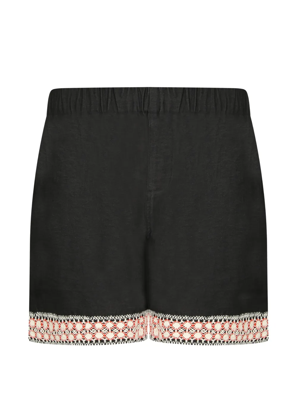 COMMAS crochet-trim elasticated shorts - Schwarz