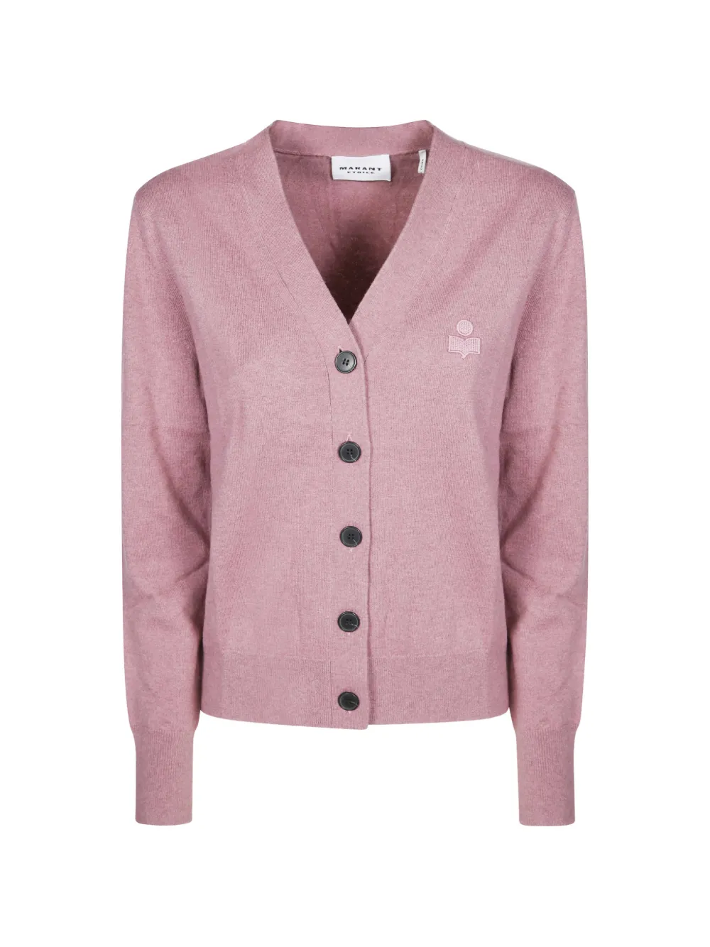 ISABEL MARANT logo-embroidered V-neck cardigan - Rosa