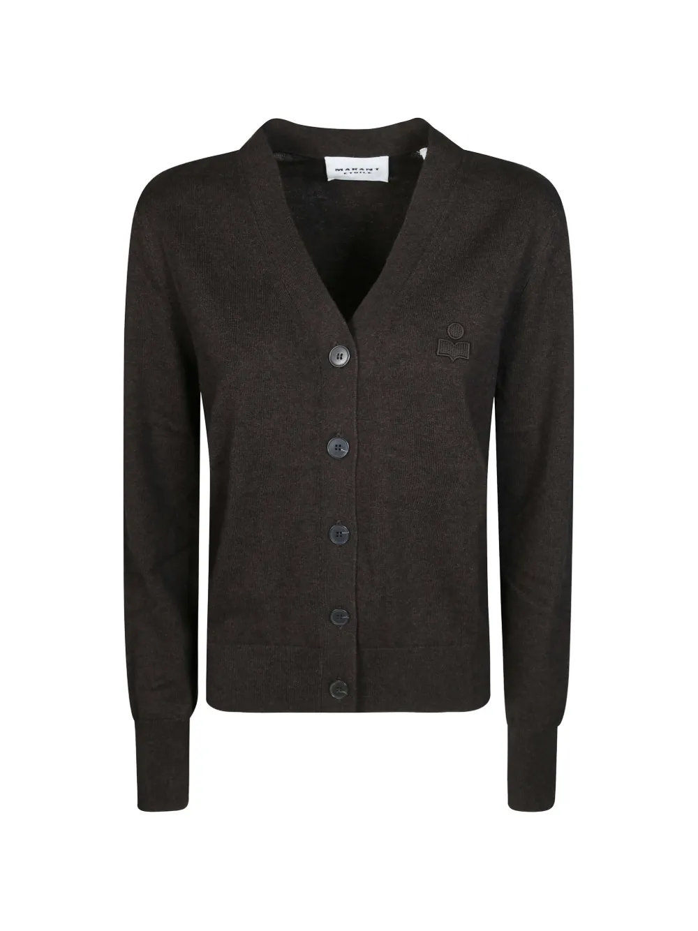 ISABEL MARANT Cardigan con scollo a V e logo - Marrone