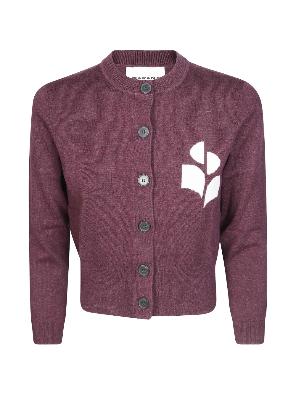 ISABEL MARANT logo-intarsia button-up cardigan - Rosso