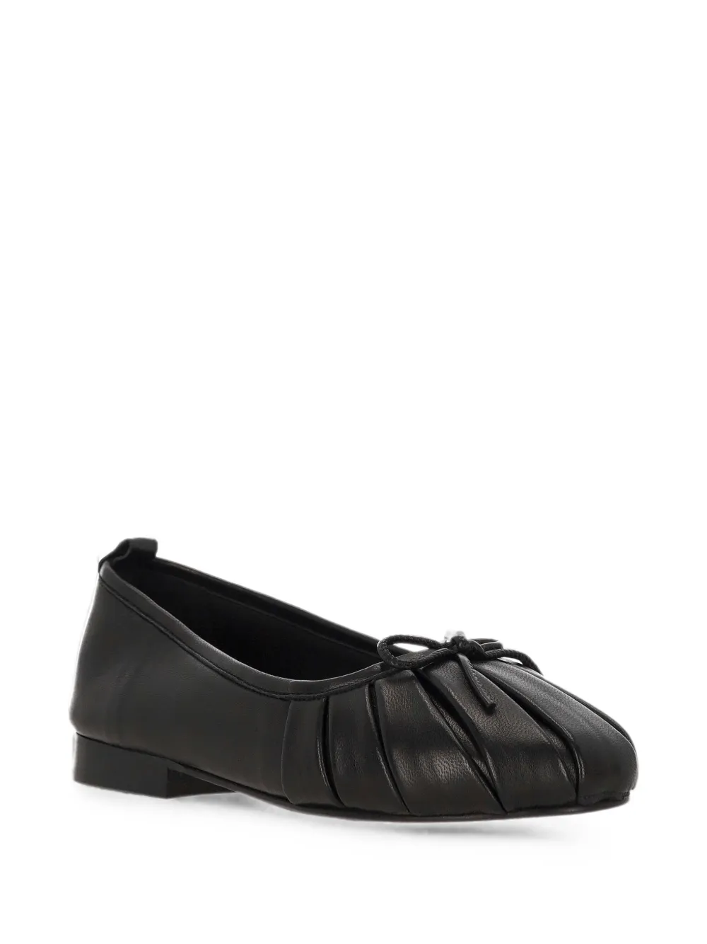 Hereu Geplooide ballerina's met strikdetail Zwart