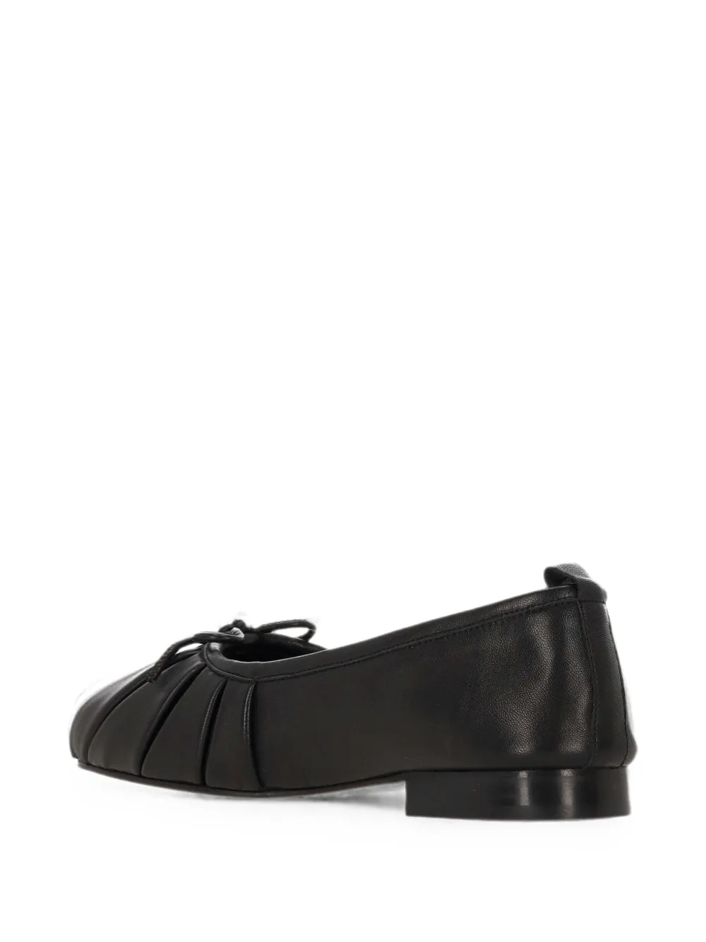 Hereu Geplooide ballerina's met strikdetail Zwart