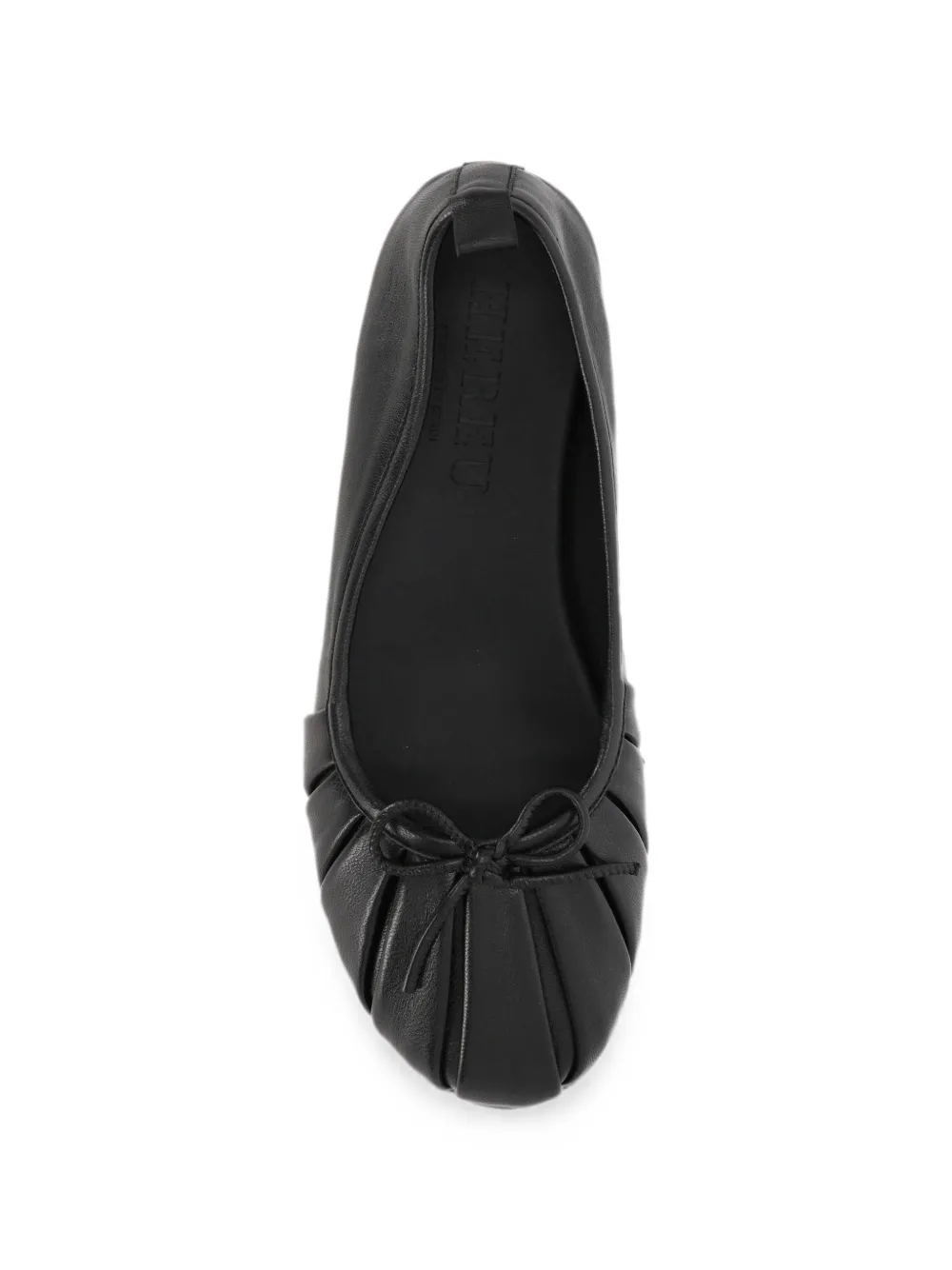 Hereu Geplooide ballerina's met strikdetail Zwart