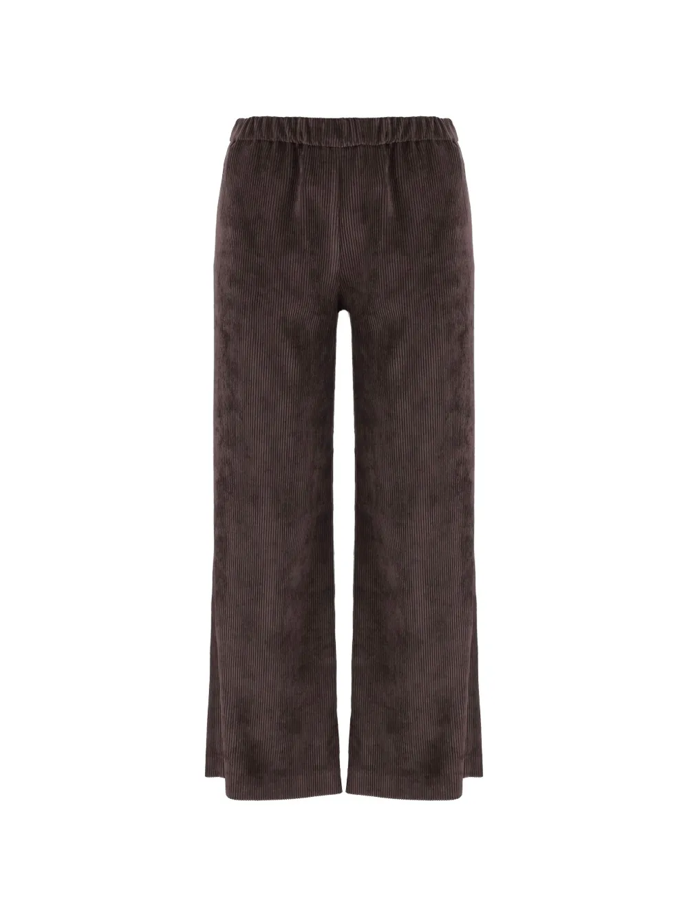 F.It corduroy-effect elasticated trousers - Marrone