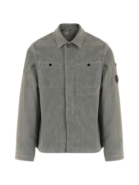 C.P. Company logo-detail corduroy shirt