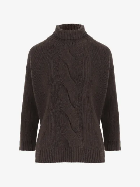 Bruno Manetti Rollkragenpullover mit Zopfmuster