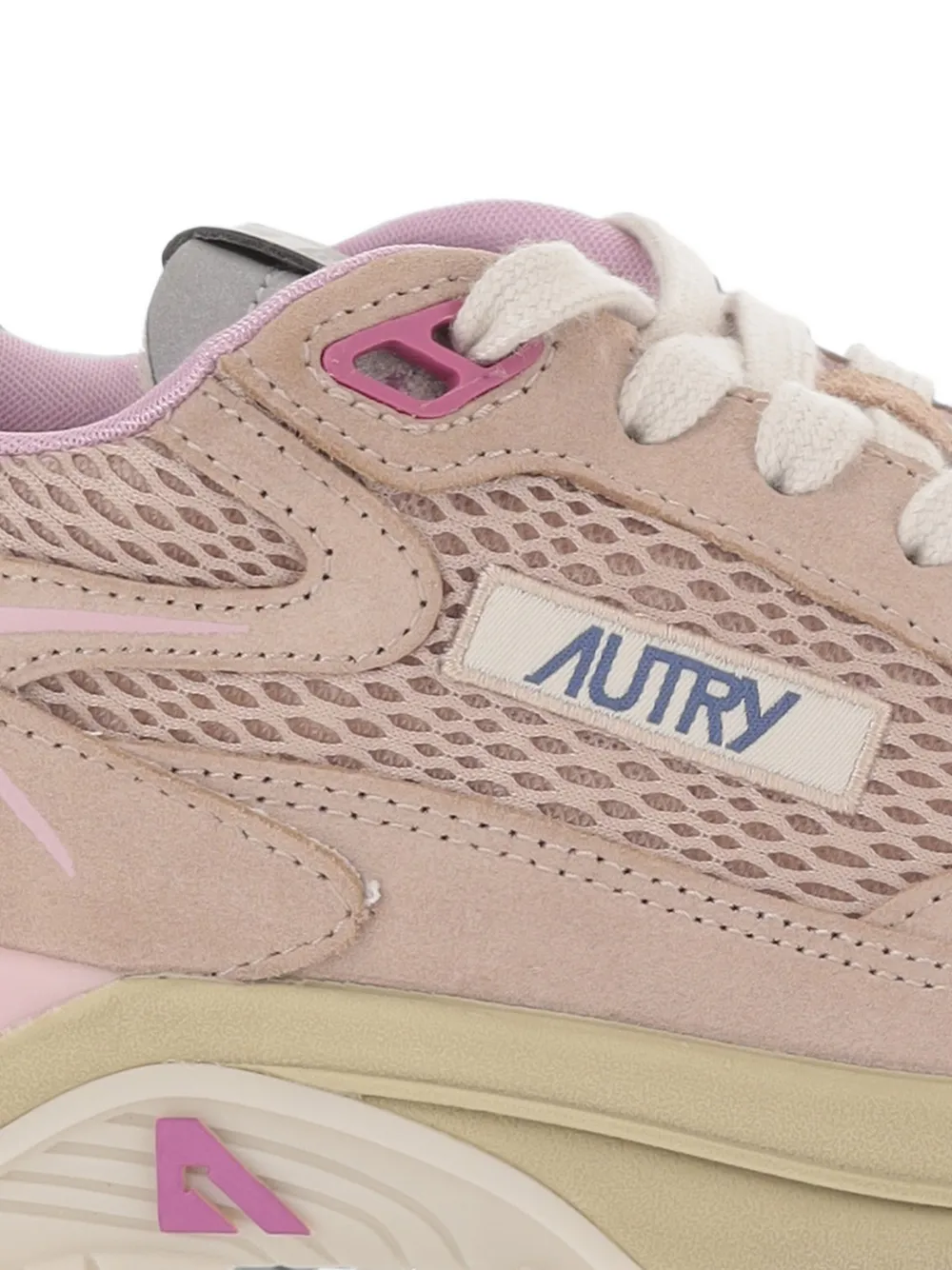 Autry Hyperway sneakers in phard pink and dolphin suede and mesh Beige