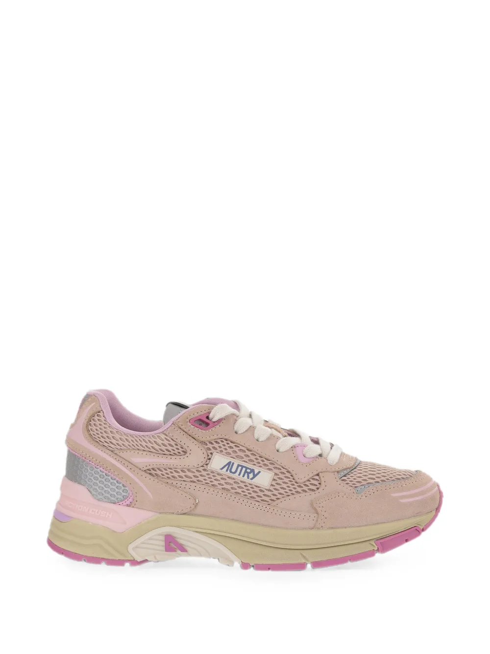 Autry Hyperway sneakers in phard pink and dolphin suede and mesh Beige