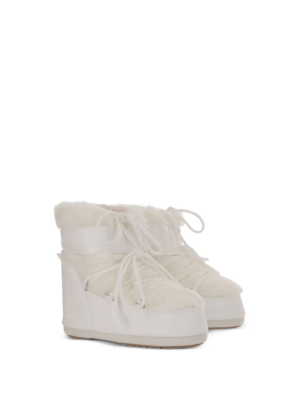 Moon Boot Icon Low white faux-fur boots Wit