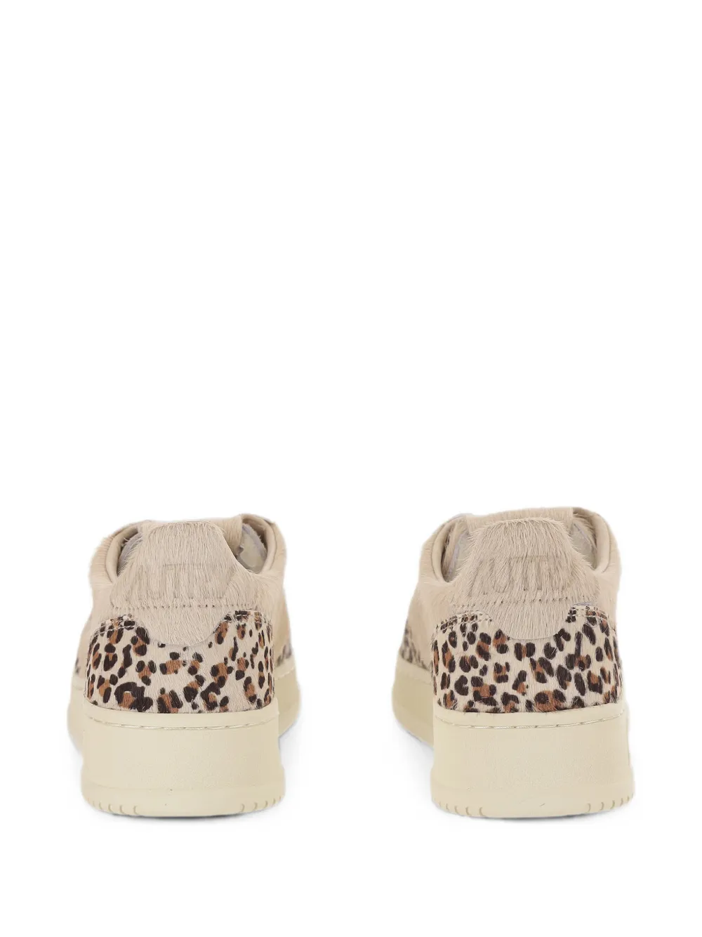 Autry Medalist Low leopard-print lace-up sneakers Beige