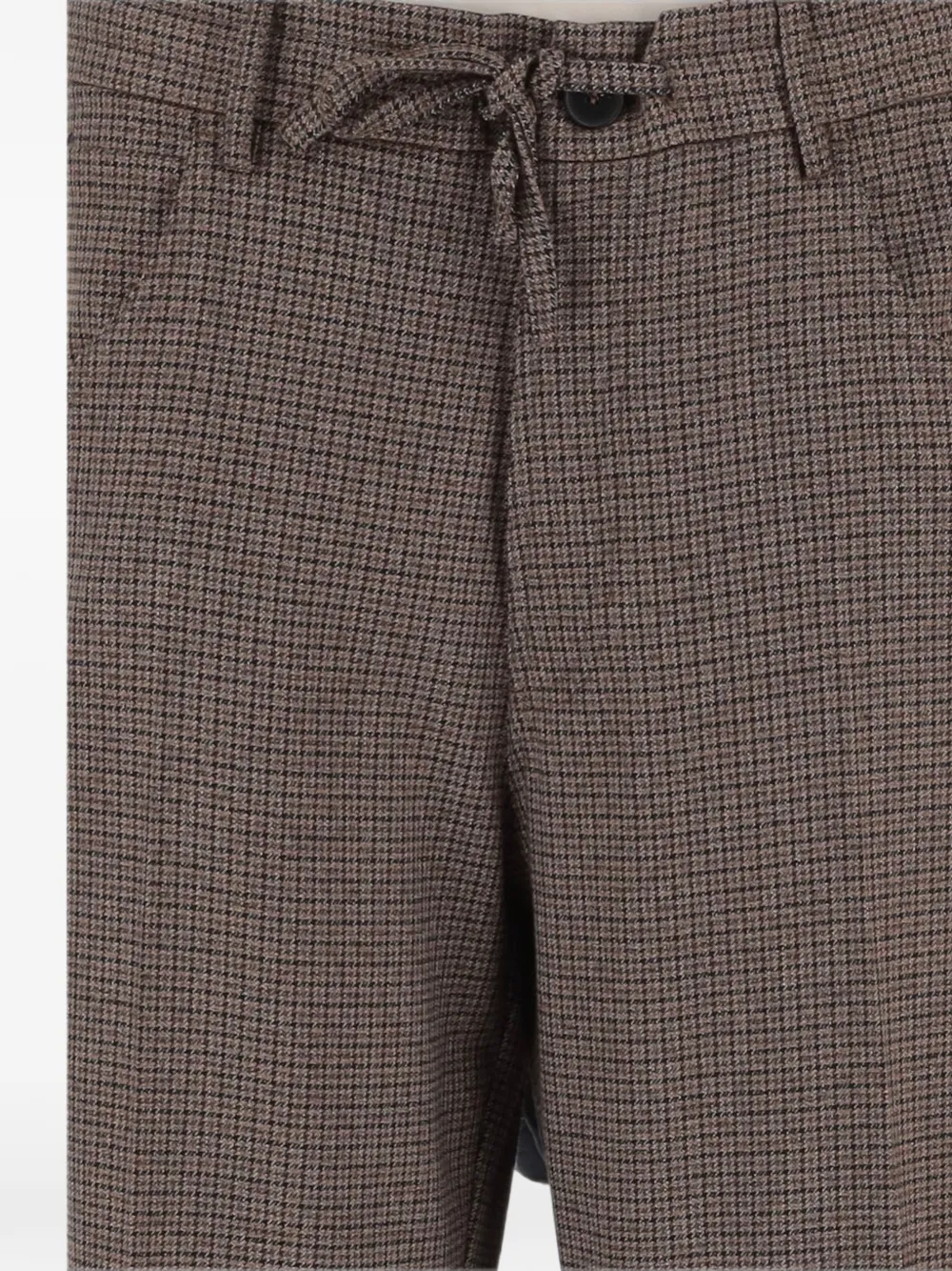 DARKPARK Broek met pied-de-poule print en trekkoordsluiting Bruin