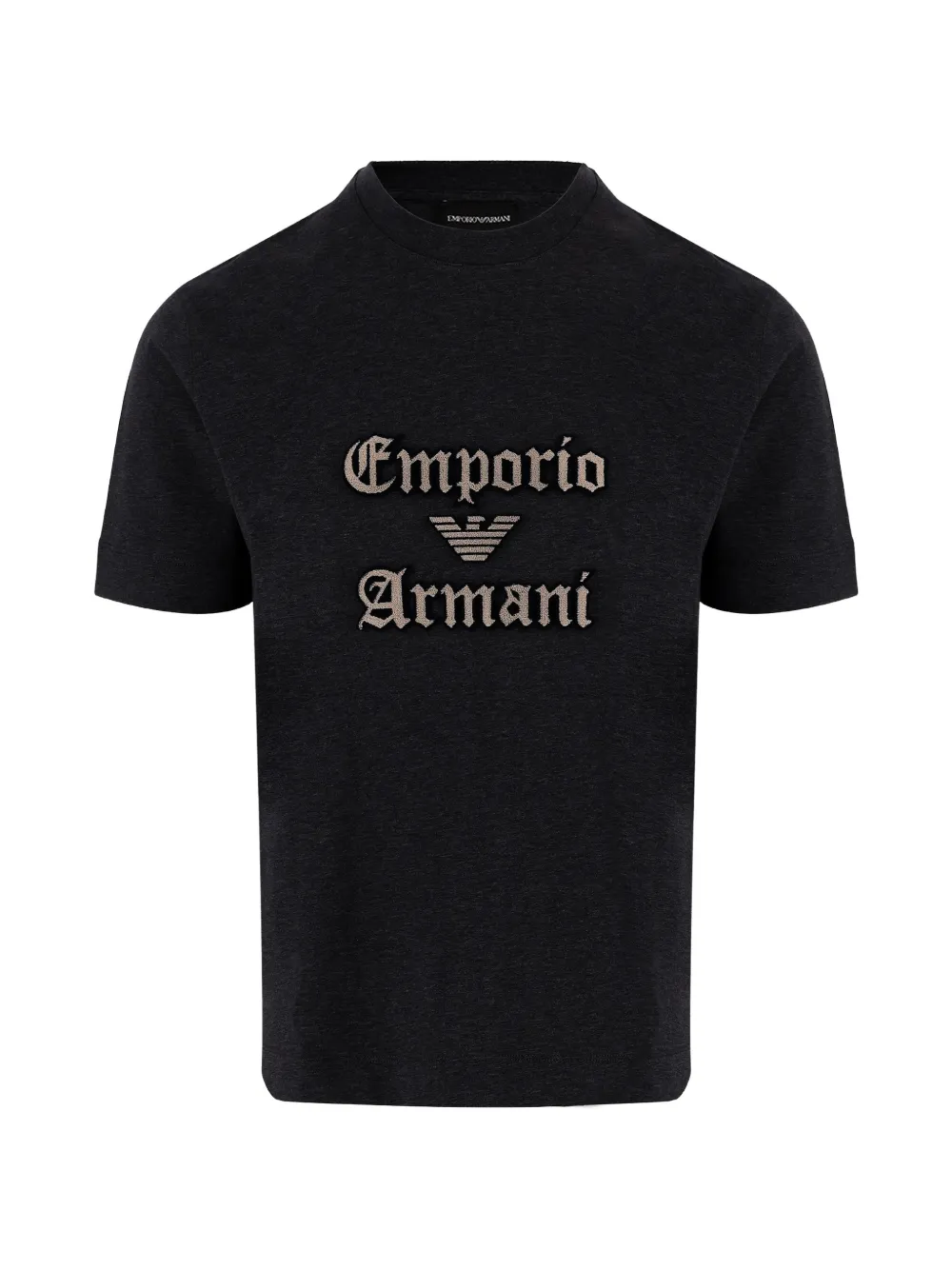 Emporio Armani heavy jersey T-shirt with soft embossed logo - Nero