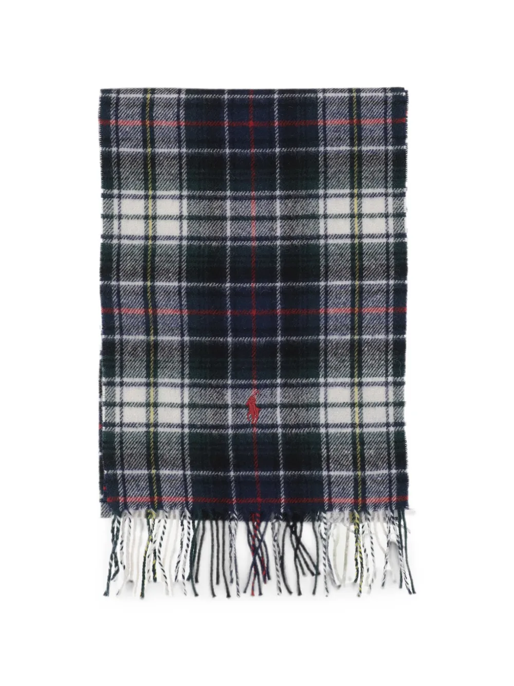 Polo Ralph Lauren tartan fringe wool scarf - Blau