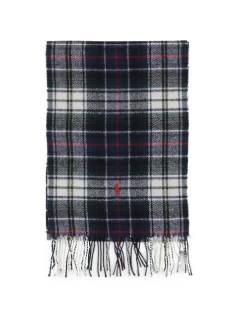 Polo Ralph Lauren tartan fringe wool scarf