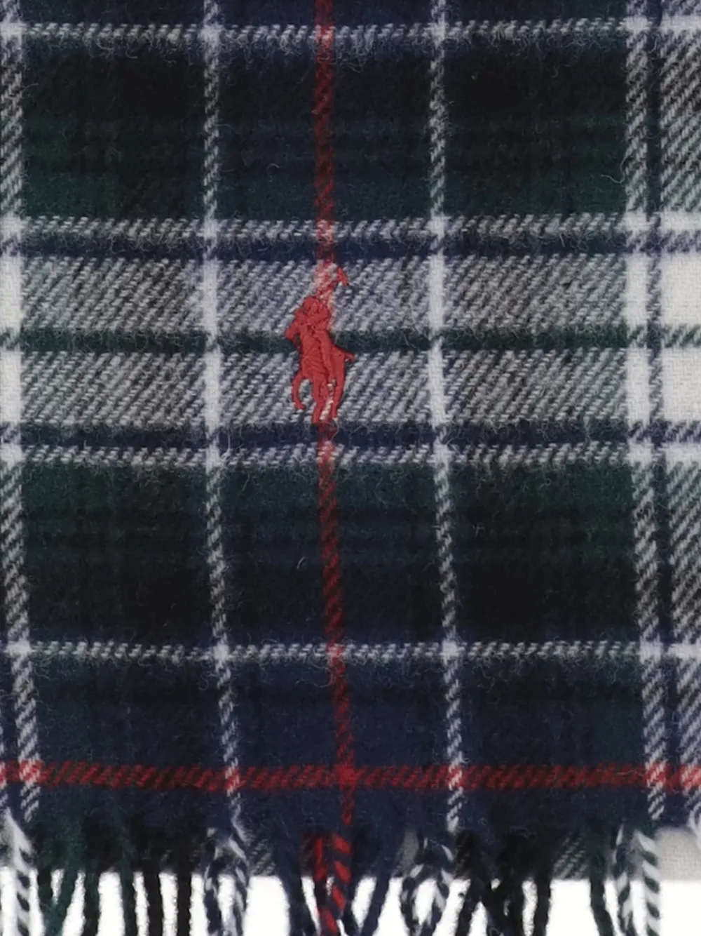 Polo Ralph Lauren Wollen sjaal met tartan-ruit en franje Blauw