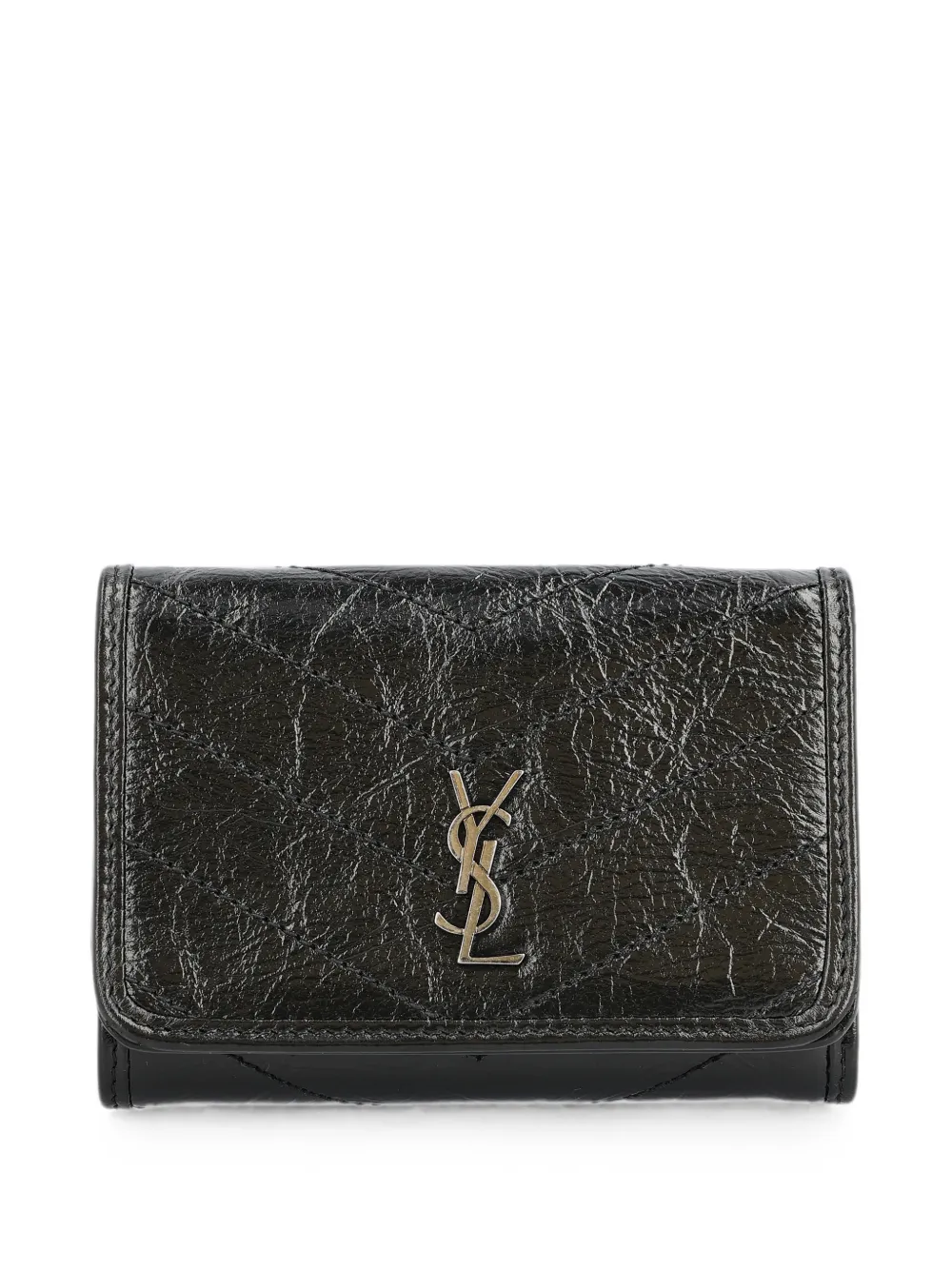 Saint Laurent tri-fold leather wallet - Schwarz