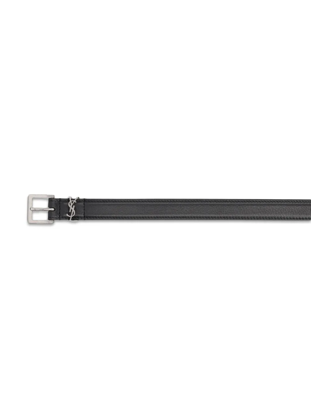 Saint Laurent Cassandre leren riem Zwart