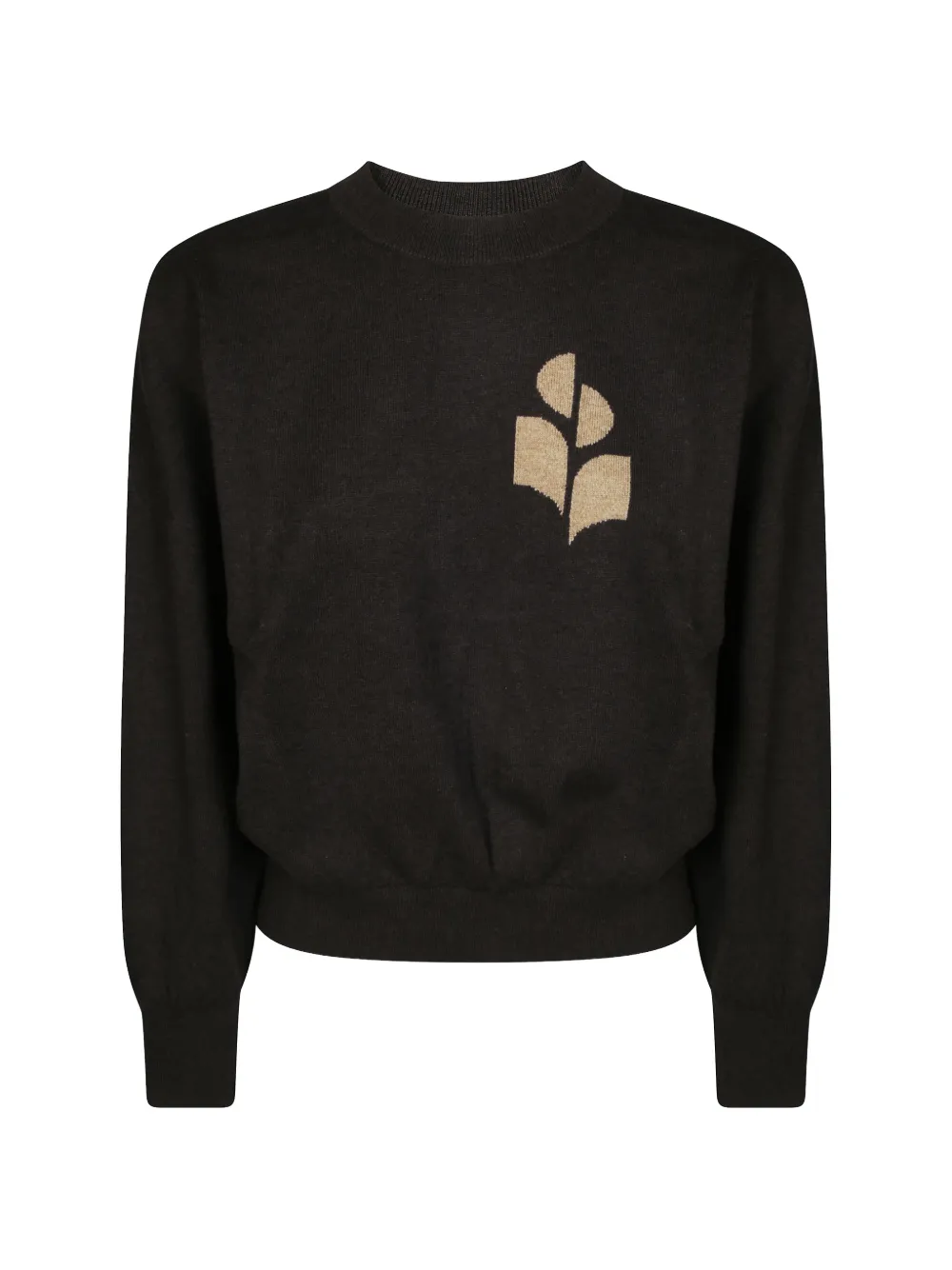 ISABEL MARANT Maglione con logo a intarsi - Marrone
