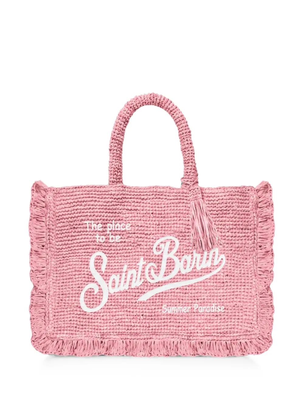 MC2 Saint Barth mini Voalnt fringed raffia tote bag · OS