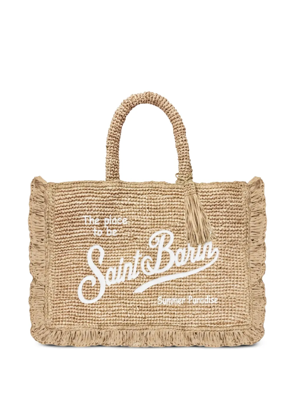MC2 Saint Barth Volant mini-shopper met franje Beige