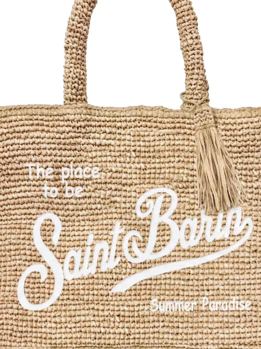 MC2 Saint Barth Volant mini-shopper met franje Beige