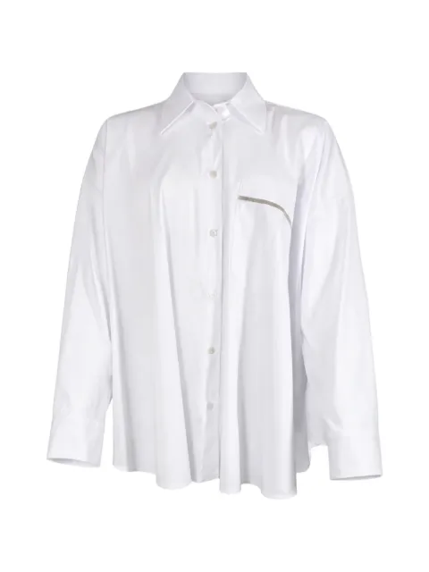D.Exterior crystal-embellished oversized shirt