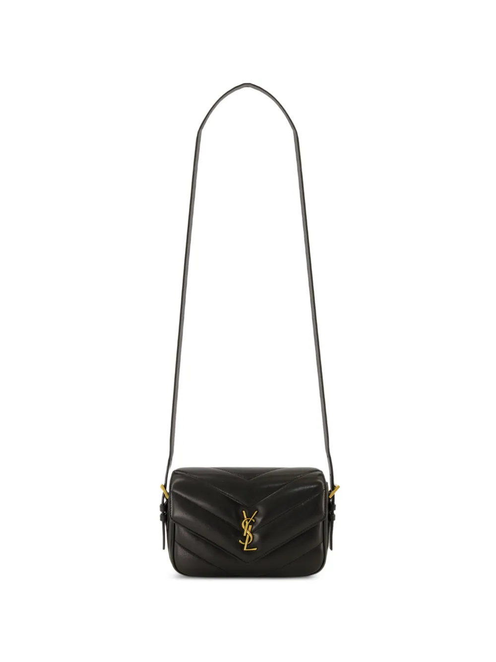 Saint Laurent Loulou Toy crossbody bag in matelassé lambskin - Schwarz