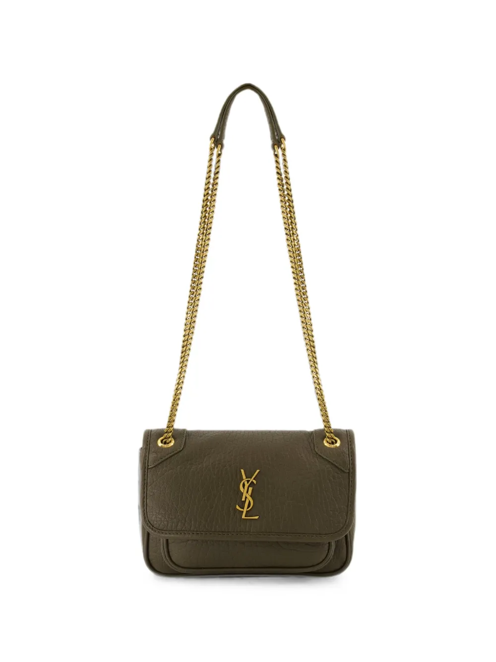 Saint Laurent Niki mini in grained lambskin shoulder bag - Grau