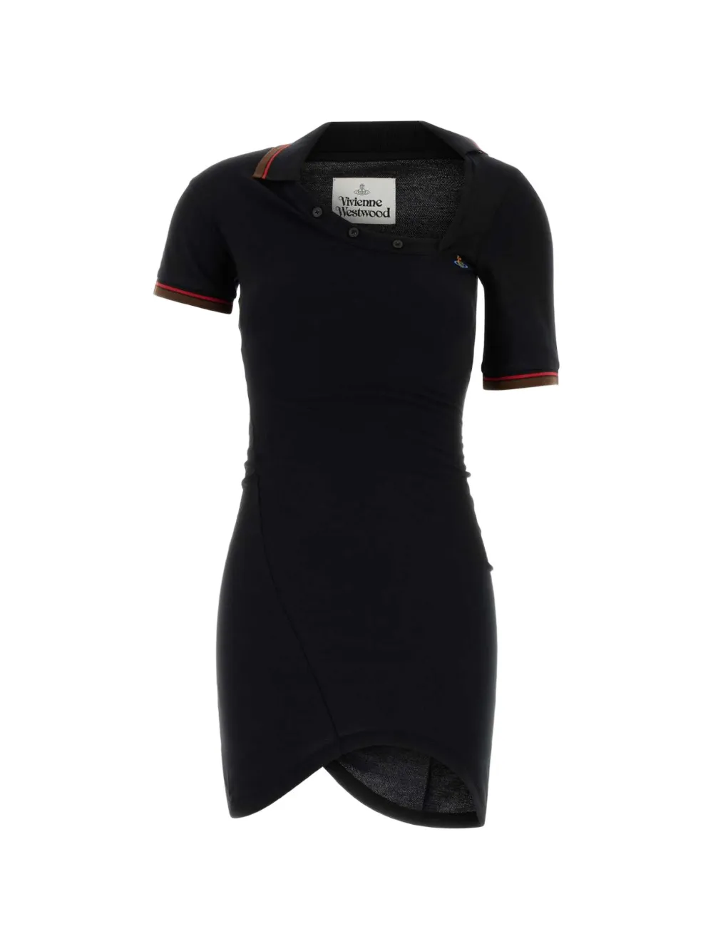 Vivienne Westwood Glory cotton asymmetric polo dress - Nero