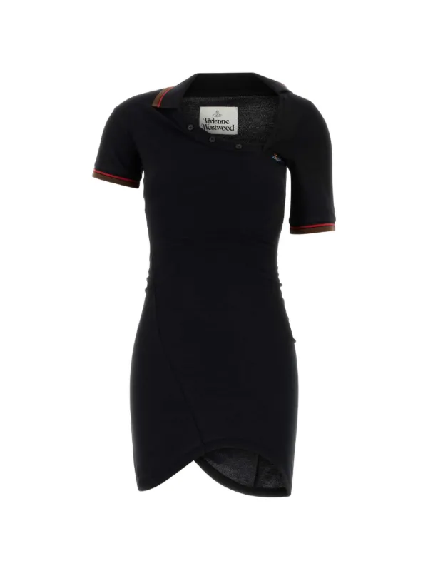 Vivienne Westwood Glory Cotton Asymmetric Polo Dress in Black