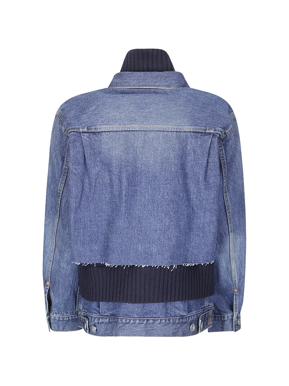 sacai Denim jack met gebreid vlak Blauw
